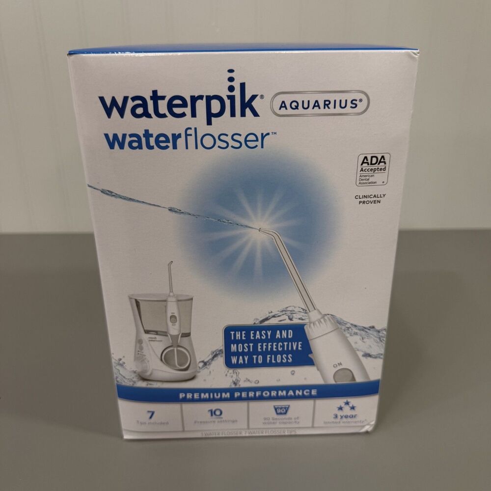 Waterpik Aquarius Water Flosser WP-660C - 7 Tips White for Teeth - NEW